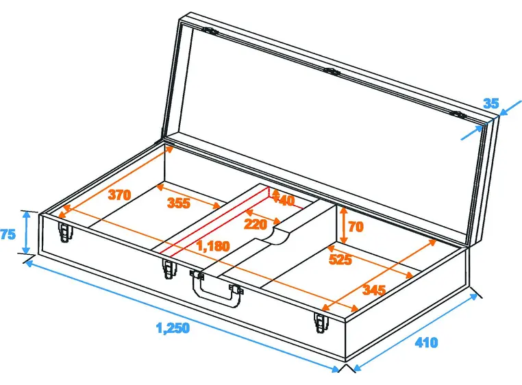 DIMAVERY Wooden case for E-bass rectangel 